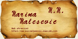 Marina Malešević vizit kartica